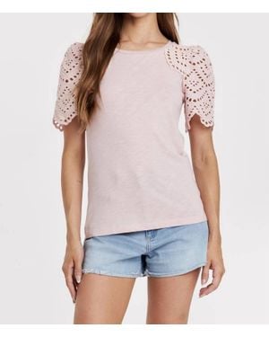 Another Love Shea Eyelet Sleeve Top - Natural