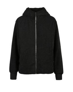 Colmar Sponge-Textured Sweatshirt With Hood And Front Zipper - Black