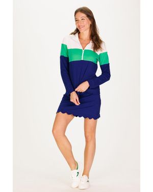 Duffield Lane The Pique Misty Quarter Zip - Blue