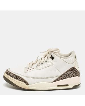 Nike Leather Jordan 3 Retro Neapolitan Dark Mocha Sneakers - White