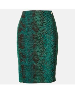 Versace Collection Textured Mini Skirt - Green
