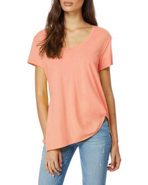 Habitual Tencel Cotton Asymmetrical Hem Tuck Shirt - Orange