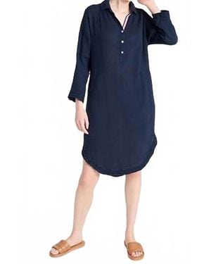 Sundry Long Sleeve Shirttail Dress - Blue