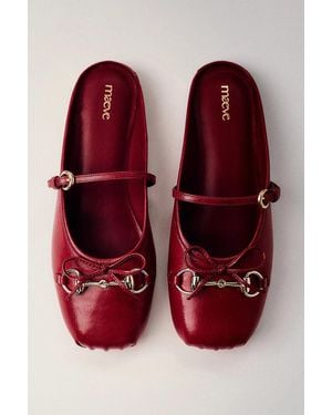 Maeve Horsebit Mule Ballet Flats - Red