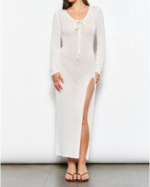 Pretty Garbage Knit Maxi Coverup Dress - White