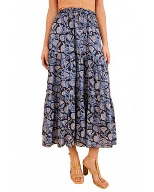 Ulla Johnson Nessa Midi Skirt - Blue