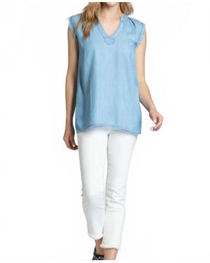 Apny Frayed Soft Top - Blue