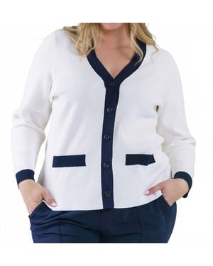 Capsule 121 Hilda Long Sleeve V-Neck Jacket - Blue