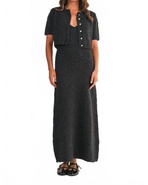 Klesis Mary Cardigan And Sweater Maxi Dress Set - Black