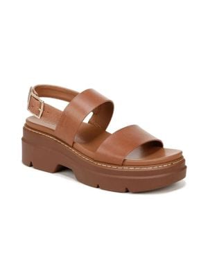 Naturalizer Darry Sandals Leather Platform Strappy Rhs9206 - Brown