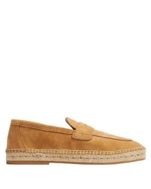 Ferragamo Desco Logo Embossed Suede Espadrilles - Brown