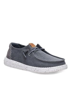 HEYDUDE Wendy Chambray Grid Casual Shoe - Blue
