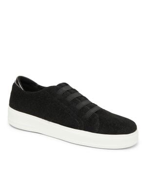 Dearfoams Sport Foam Elastic Lace Slip On Sneaker - Black
