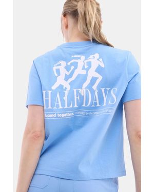 Halfdays T-Shirt Forget Me Not Graphic Print Cotton Boxy Fit Dsgl1 5 - Blue