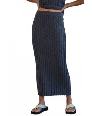 By Together Isla Knit Midi Skirt - Blue