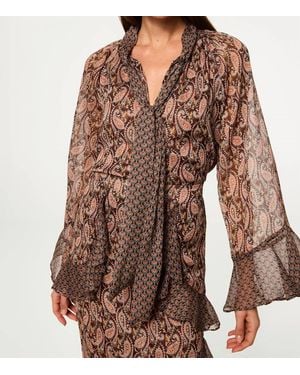 MISA Los Angles Maris Long Sleeves Top - Brown