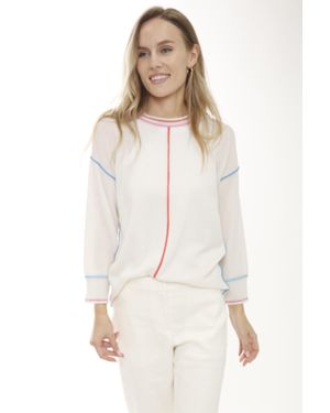 InCashmere Cashmere Pullover With Tipping - White