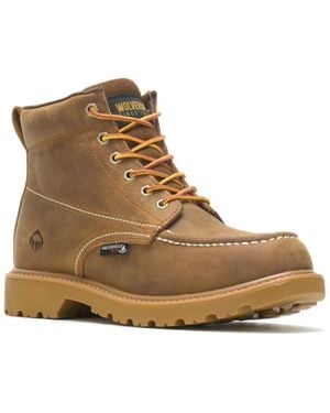 Wolverine Floorhand W230025 Tan 6" Waterproof Moc Toe Work Boots Zap2354 - Brown