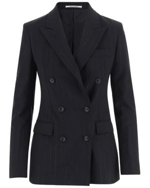 Tagliatore Tailored Double-Breasted Blazer With Pinstripe Detail - Blue