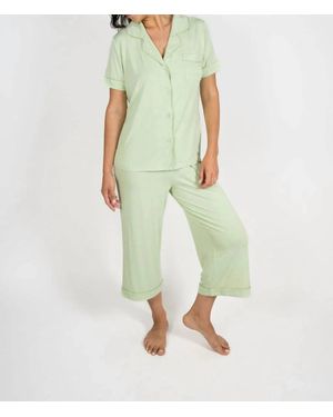 Aspen Dream Jolene Cropped Pajama Set - Green