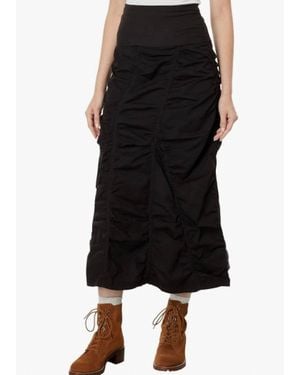 XCVI Gored Peasant Midi Skirt - Black