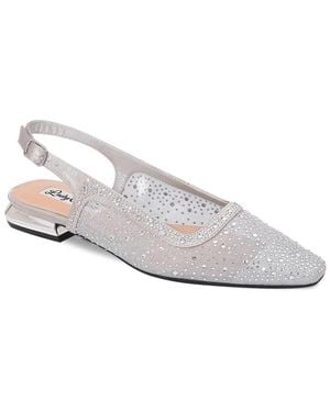 Lady Couture Kara Flat Rhinestone Embellished Slingback Zap1731 - White
