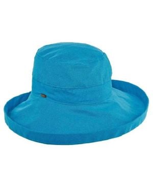 Dorfman Pacific Cotton Big Brim Hat - Blue