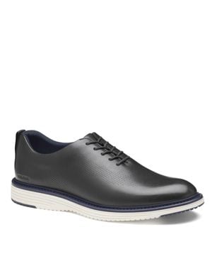 Johnston & Murphy Upton One-Piece Perfed Plain Toe Dress Casual Lace-Up Shoe - Blue