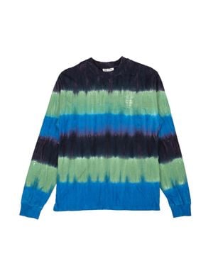 Opening Ceremony L/S Tie Dye Mini Box Logo Tee - Blue