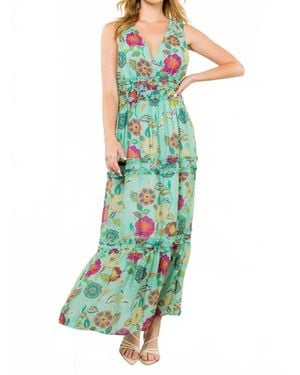 Thml Floral Print Long Dress - Green