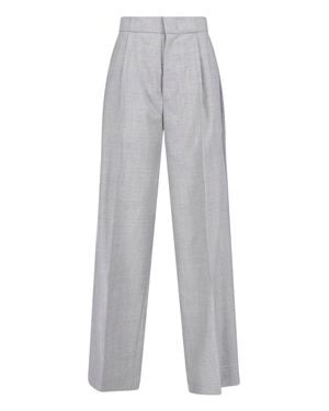 Sa Su Phi Bogard High-Waisted Wool Straight Pants - Gray