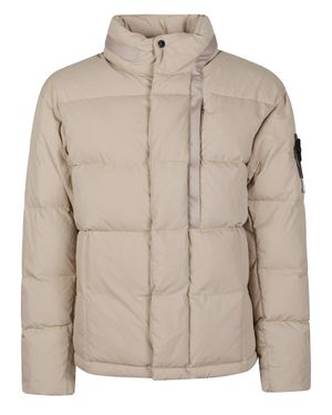 Stone Island Rds Boxy Quilted Cotton-Blend Down Jacket - Natural