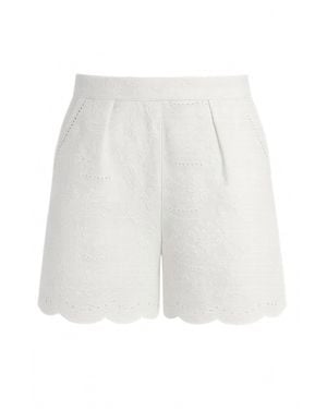 Another Love Jannie Pleated Eyelet Shorts - White