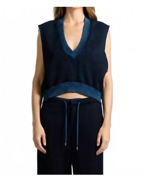 Cotton Citizen Geneva Cut Off Sweatshirt - Blue