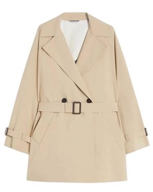 Weekend Ovatta Technical Canvas Trench Coat - Natural