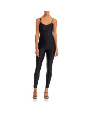 Alice + Olivia Shimmer Ankle Catsuit - Black