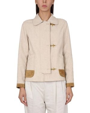 Fay Three-Hook Jacket - Natural