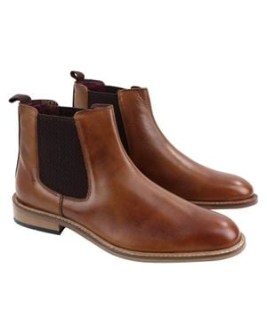 House Of Cavani Vintage Tan Leather Dealer Boots - Brown