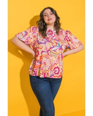 TRUEDAMES Ready To Run Woven Top - Pink