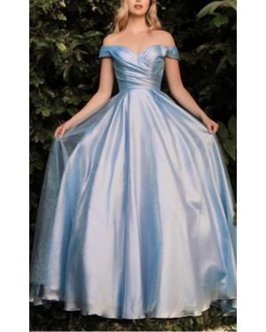 Cinderella Divine Strapless Metallic Glitter Ballgown - Blue