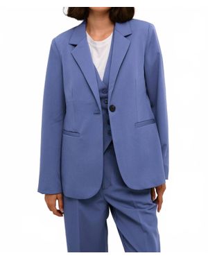 Kaffe Kasakura Single-Breasted Blazer - Blue
