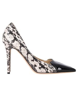 Jimmy Choo Snake-Embossed Pointed Pumps - Metallic