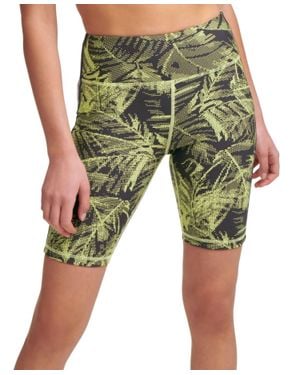 DKNY Sport Palm-Print Bike Shorts - Green