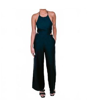Crescent Yoko Halter Neck With Side Cut-Outs Jumpsuit - Blue