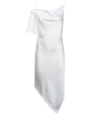 IRO Thiana Asymmetrical Satin-Finish Mini Dress - White