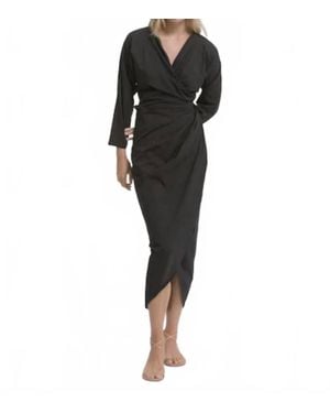 Cali Dreaming Tulip Wrap Dress - Black