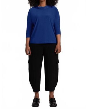 Sympli Slouch Sweatshirt No Ties 3/4 Sleeve Top - Blue