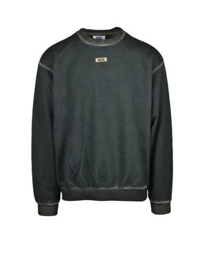 Gcds Cotton Distressed Sweatshirt - Green