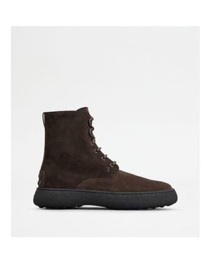 Tod's W. G. Lace-Up Ankle Boots - Brown