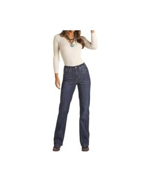 Panhandle Rock & Roll Cowgirl High Rise Boot Cut Jean - Blue